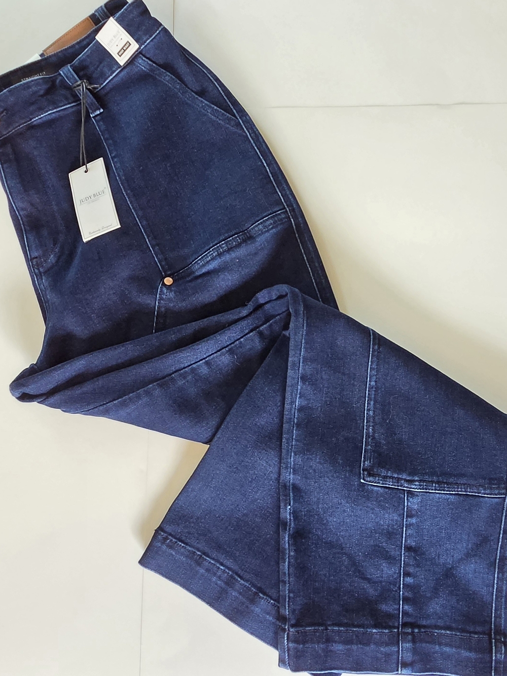 NWT Judy Blue 20W Vintage Horizon High Rise Workwear Utility Straight Jeans